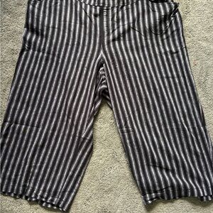 Lane Bryant Black and White Striped Cropped Pants